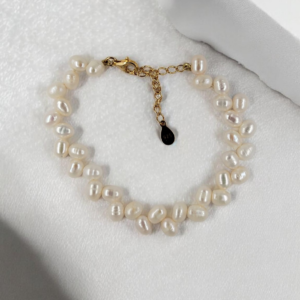 Bracelet en perles de culture et argent plaqué or