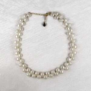 Collier en perles de culture et argent plaqué or