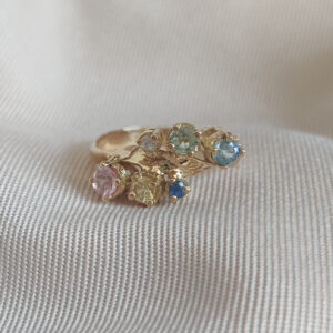 Bague Wave II en or jaune 18K et saphirs